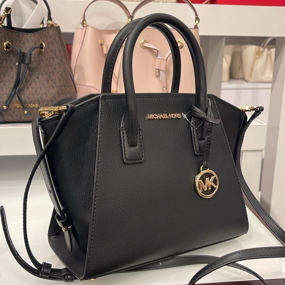 MICHAEL KORS
Avril Small Leather Top-Zip Satchel
COLOR: Black 
NWT - Picture 6 of 16